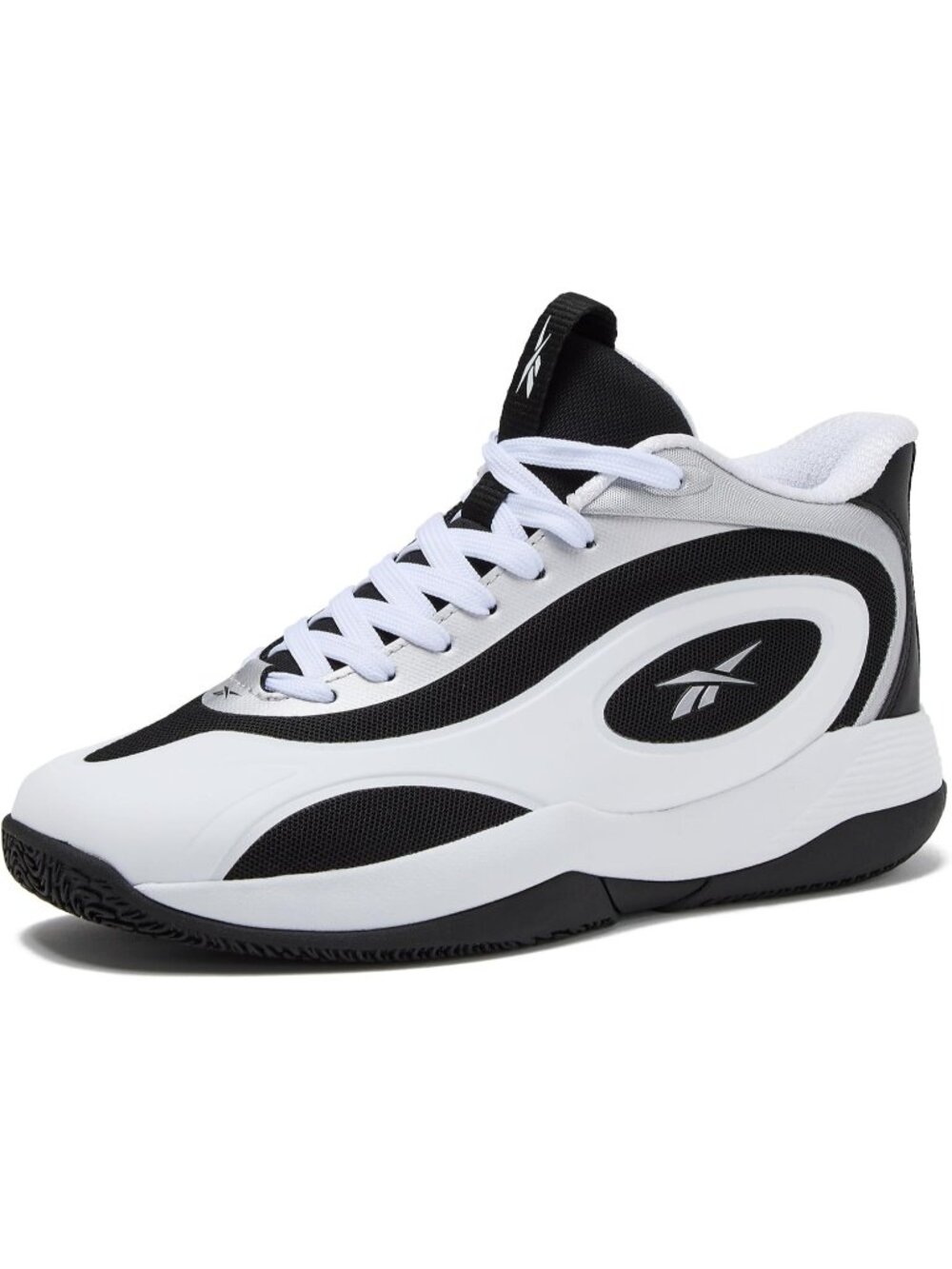 Men's Black Silver High Top Sports Lace Up Lightweight Sneakers Basketball Shoes